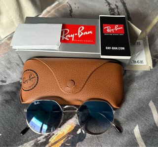 Gafas Ray-Ban Octagonales Plateadas Azules