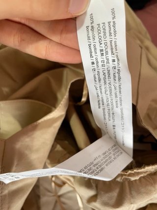 Mono cargo Zara popelín beige