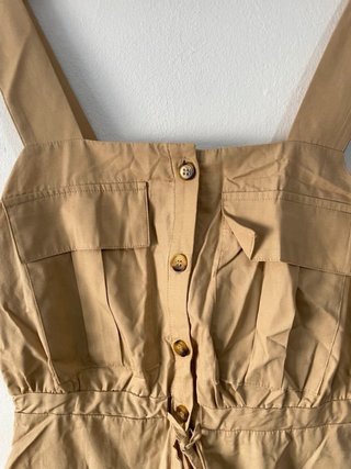 Mono cargo Zara popelín beige