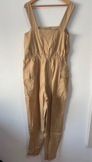 Mono cargo Zara popelín beige