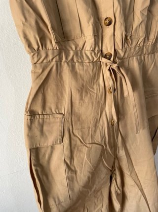 Mono cargo Zara popelín beige