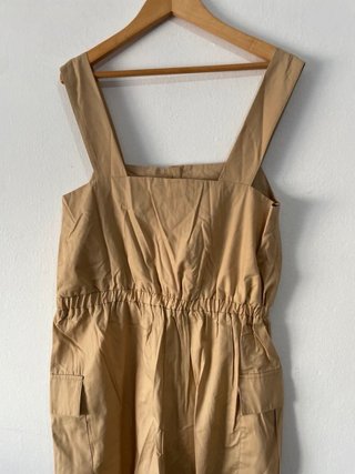 Mono cargo Zara popelín beige