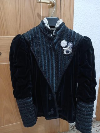 Casaca Comparsa Mujer Negra/Teal