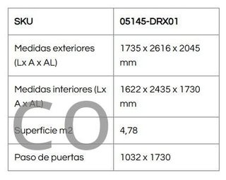 Caseta Metálica Top Artemisa 173x261x204 cm - Duramax