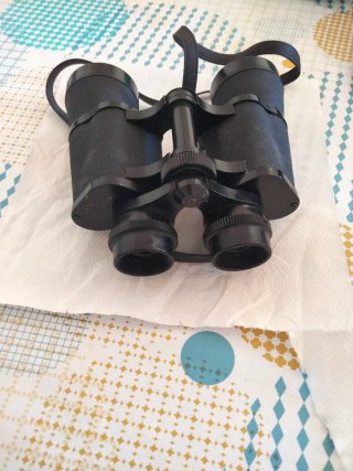 Prismáticos con funda de cuero