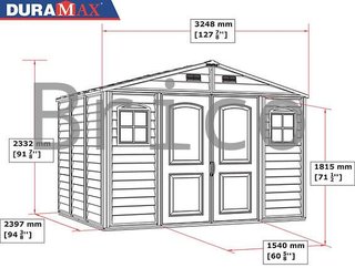 Caseta PVC Woodside 239x324x233 cm - Duramax