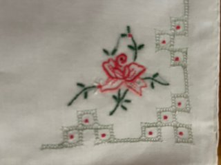 20 Pañuelos bordados flor rosa nuevos