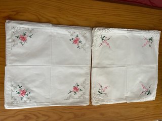 20 Pañuelos bordados flor rosa nuevos