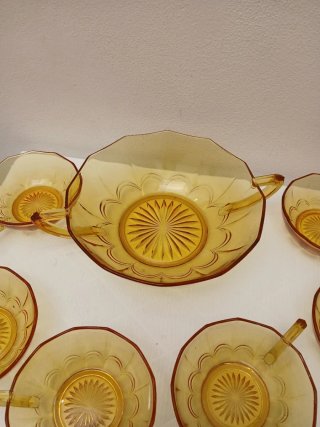Set Frutta Vintage Vetro Giallo Made in Italy
