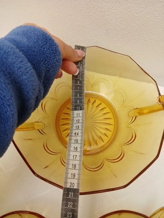 Set Frutta Vintage Vetro Giallo Made in Italy