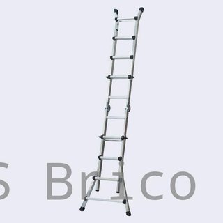 Escalera Telescópica Articulada Aluminio 3+3 Pestaña