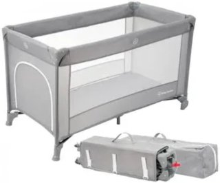Cuna de viaje plegable gris