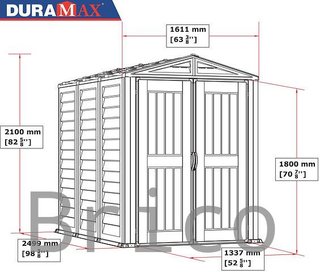 Caseta PVC Yardmate Plus 249x161x210 cm - Duramax
