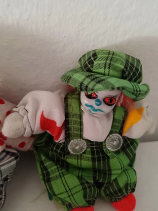 Coppia Bambole Clown Vintage Porcellana