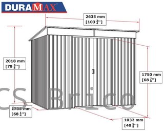 Caseta Metálica Top Shed Pent Roof Antracita 173x263x201 cm - Duramax