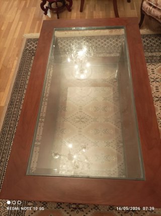 Mesa de centro madera y cristal