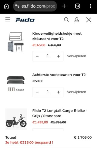 Fiido T2 Longtail Cargo E-bike