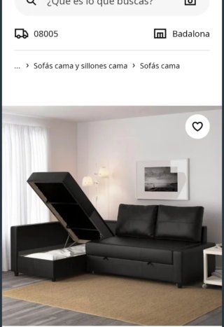 Sofá Chaise Longue Negro