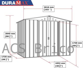 Caseta Metálica Top Titan 173x261x204 cm - Duramax