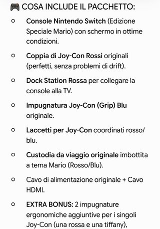 Nintendo Switch Edizione Limitata Mario + 5 Giochi