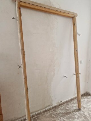 Puerta doble madera 70+40 cm