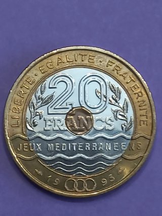 Moneda Francesa Republique Francaise 20 francos
