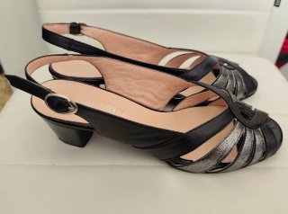Sandalias Salvatore Visentini Mujer Negro/Plata