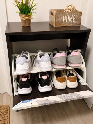 Zapatero IKEA estrecho con vinilo hojas