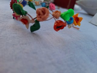 Bracciale artigianale fiori colorati