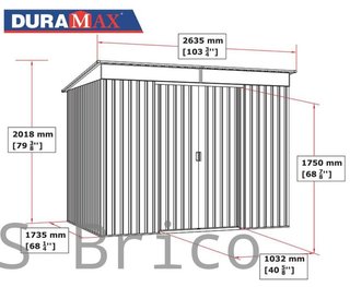 Caseta Metálica Top Shed Pent Roof 173x263x201 cm - Duramax
