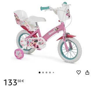 Bicicleta infantil Minnie Mouse rosa