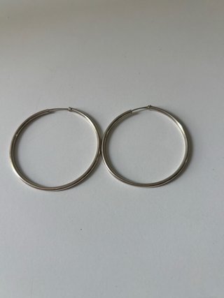 Pendientes aro plata 4 cms.
