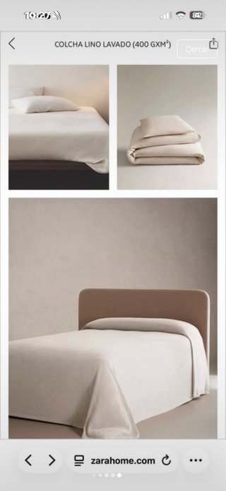 Colcha Lino Zara Home + Cojines