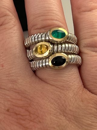 Anillo plata y oro