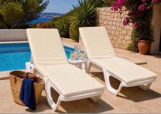 2 Cojines Tumbona Impermeables Beige