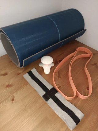 Set Yoga/Fitness: Esterilla, Rulos y Bandas