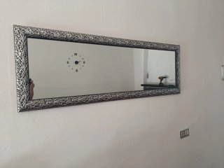 Espejo decorativo marco plateado 1'50 x 50