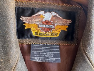Chaqueta Cuero Harley Davidson Marrón Talla L.