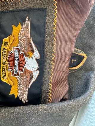 Chaqueta Cuero Harley Davidson Marrón Talla L.
