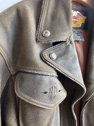 Chaqueta Cuero Harley Davidson Marrón Talla L.