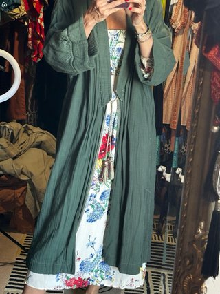 Kimono Zara verde talla única
