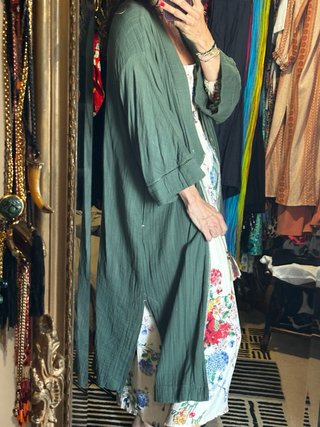 Kimono Zara verde talla única