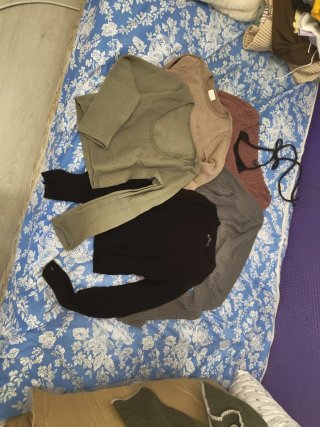 Lote 5 Tops Manga Larga Talla S