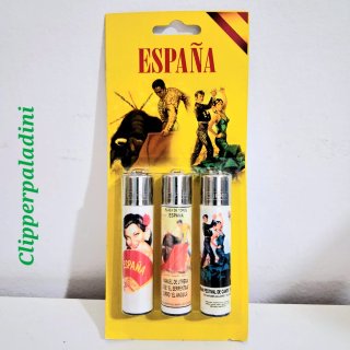 Set 3 Accendini Clipper España Blister Vintage