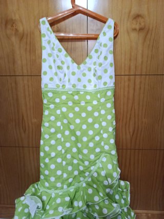 Traje Flamenca Corto Lunares Talla 36
