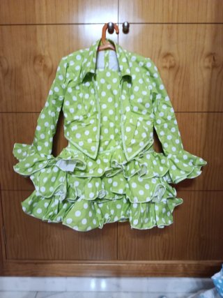 Traje Flamenca Corto Lunares Talla 36