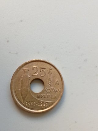 3 Monedas 25 Pesetas Melilla 500 Aniversario