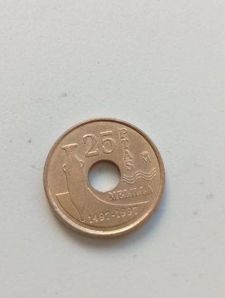 3 Monedas 25 Pesetas Melilla 500 Aniversario