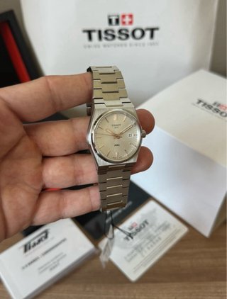 Reloj Tissot PRX 35mm Cuarzo - Esfera Plata/Oro