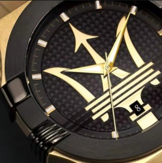 Reloj Maserati Hombre Negro y Dorado